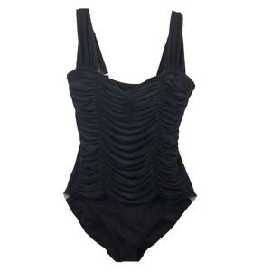 Aqua green black swimsuit size M